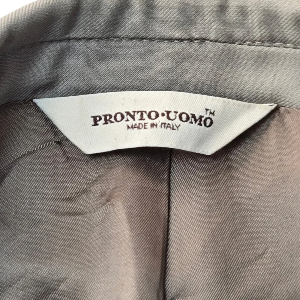 Pronto Uomo Charcoal Brown Wool Italian Cruise Buisiness Evening Size 42 Long